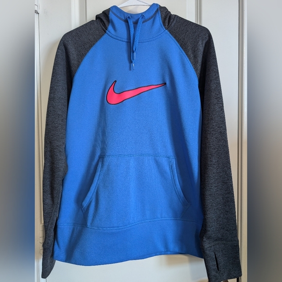 Nike Therma-Fit Hoodie Women's M Blue Grey Pink - Picture 1 of 2